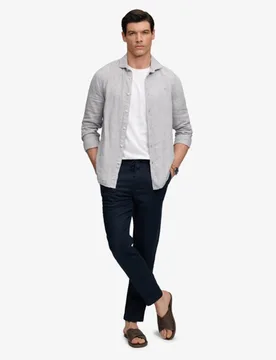 Superdry Herren Merchant Leinenhose Navy - Größe: M - 94.99 - FashionsVida