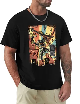 Robot Rock the World T-Shirt Soft Stretch Short Sleeve Top - Aliexpress - FashionsVida