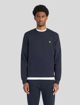 Men's Sports Loopback Cotton Crew Neck Dark Navy - Lyle & Scott - FashionsVida