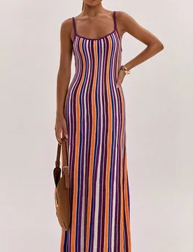 Vestido de tirantes finos con textura estilo vacaciones en la playa, cintura ceñida, elegante y sofisticado para mujeres S - Shein - FashionsVida