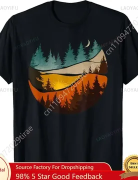 Trees Nature Mountains Adventure Outdoor Wildlife Forest T-Shirt Graphic T Shirts Print on Demand Camisas Streetwear - Aliexpress - FashionsVida