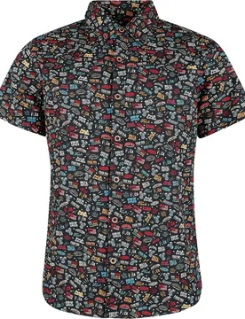 Rockabilly Kurzarmhemd - Motorcycle Tools Shirt - S bis L - für Männer - Größe S - schwarz - Männer - male - King Kerosin - FashionsVida