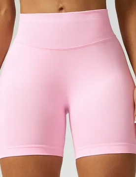 Shorts deportivos de cintura alta sin costuras para mujer con control de abdomen y levantamiento de glúteos para yoga, fitness y running S - Shein - FashionsVida