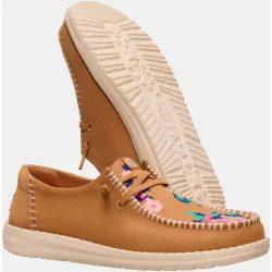 Zapatos de cordones de mujer de tejido