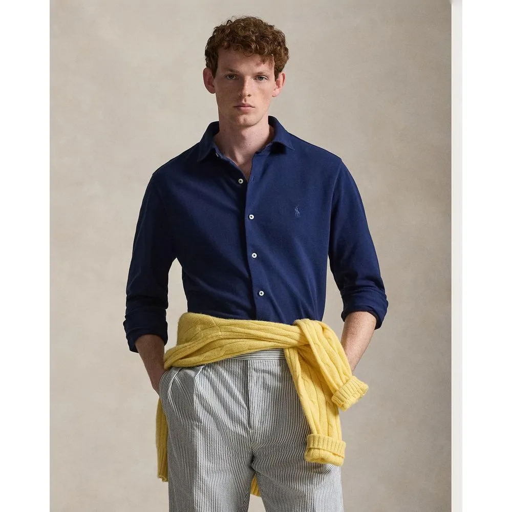 Camisa de hombre de algodón de manga larga - Polo Ralph Lauren - FashionsVida