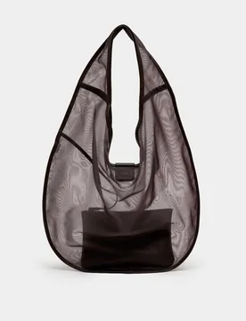 Large Mesh Moon Shoulder Bag Bitter Chocolate female - M&S - FashionsVida