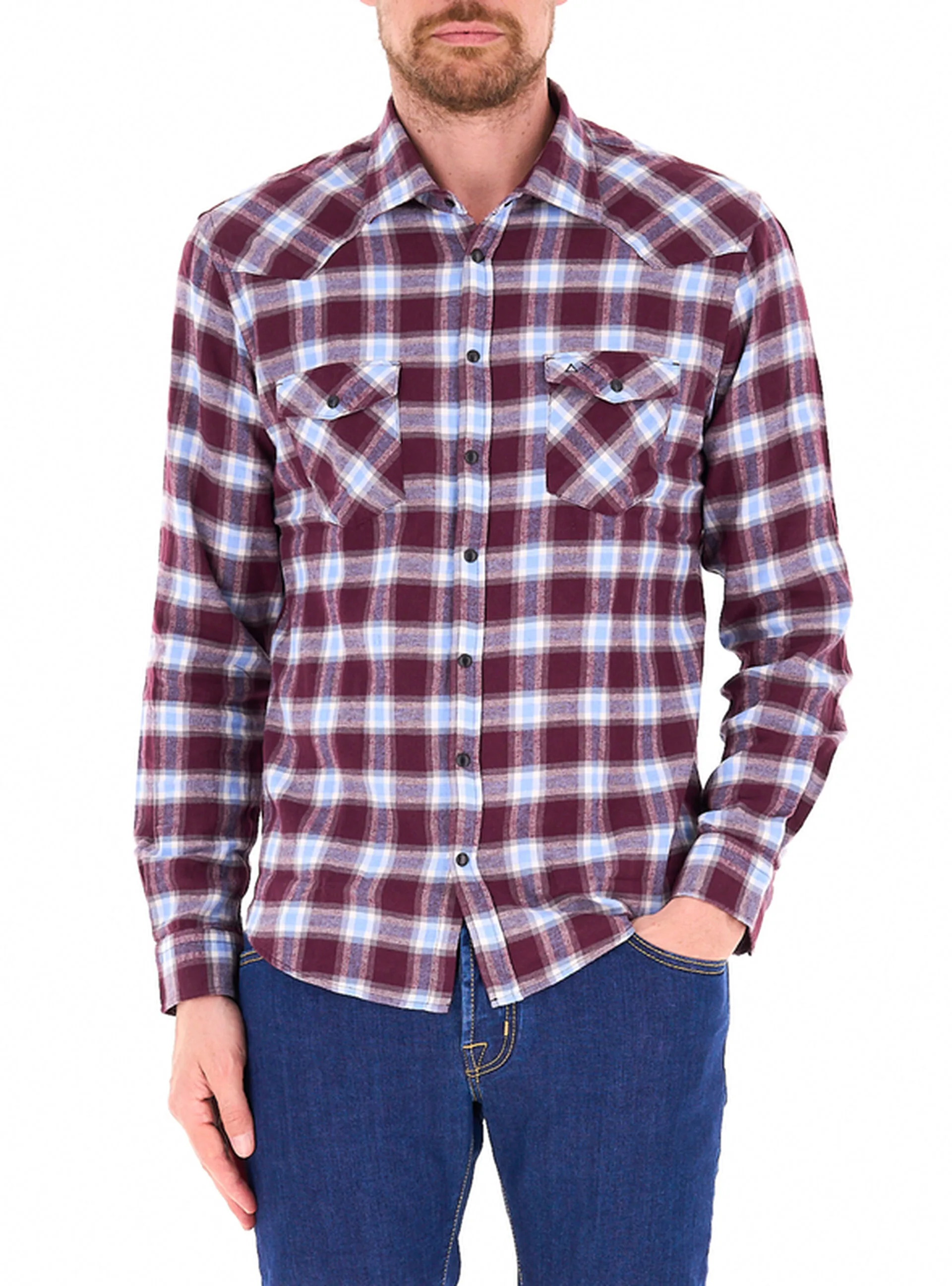 SUN68 Camicia a quadri BORDEAUX S - Sun68 - FashionsVida