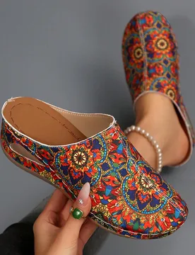 Zapatillas tipo mule de cuña con suela gruesa y punta cerrada para mujer, ligeras, cómodas y de suela blanda, para casa y caminar, primavera/otoño - Shein - FashionsVida