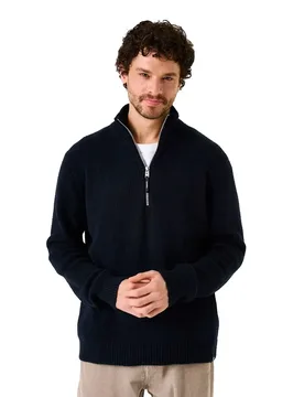 Pull à Demi-zip J51046 Deep Ink M - Garcia - FashionsVida