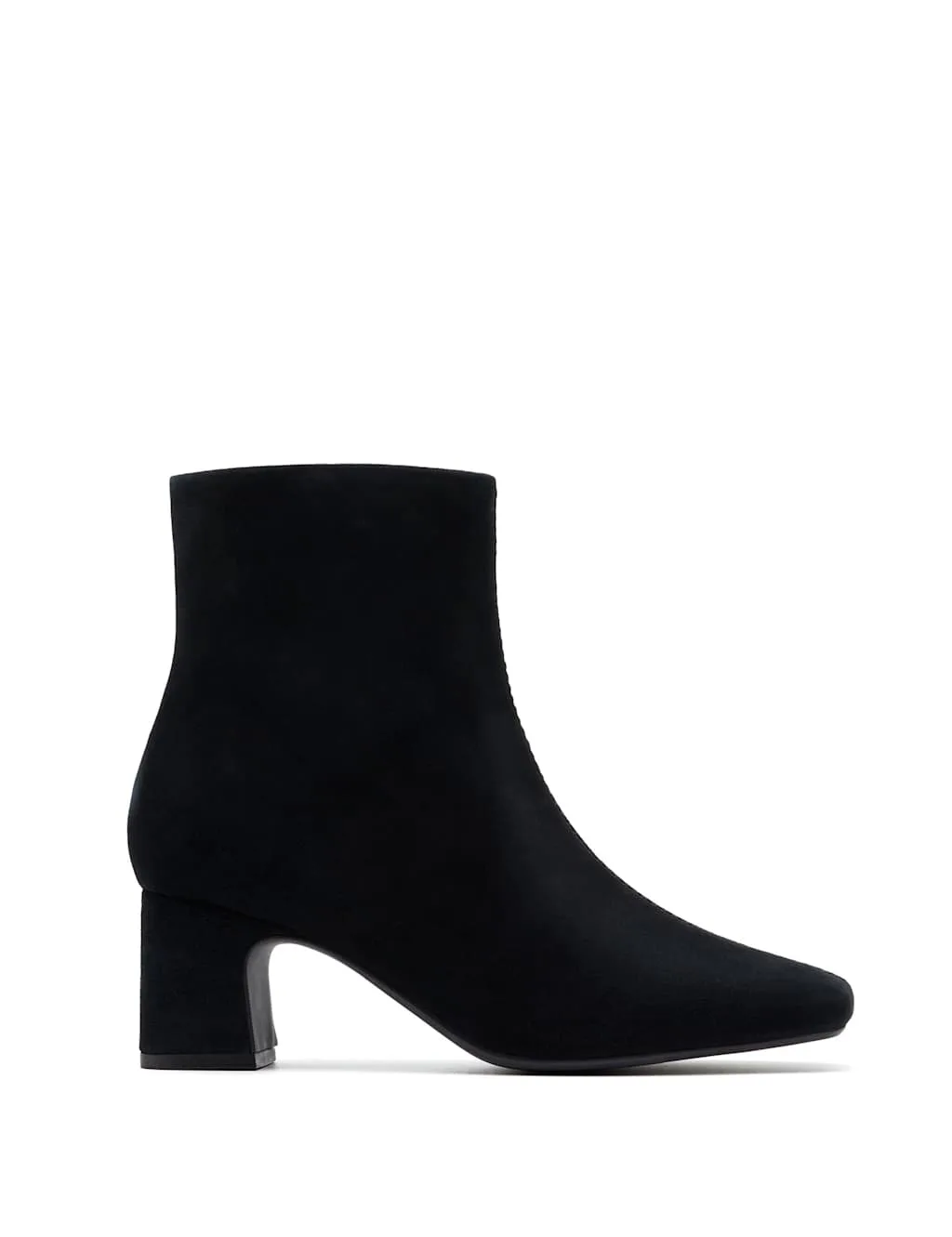 Suede Block Heel Ankle Boots Black female - Clarks - FashionsVida