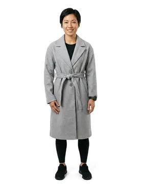Cappotto Claudia Long Light Grey Melange 38 - Vila - FashionsVida