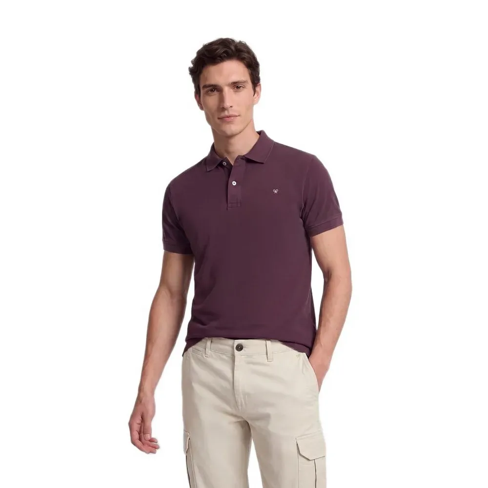 Polo à Manches Courtes Bordeaux M - Silbon - FashionsVida