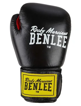 Gants De Boxe En Cuir Fighter Black / Red 16 oz - Benlee - FashionsVida