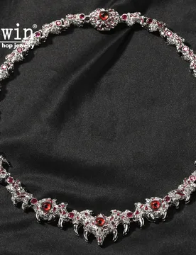 UWIN Red Eyes Necklace Demon Full Iced Out CZ Parasitism Link Cubic Zircon Thorns Chain Fashion Luxurious Choker HipHop Jewelry - Aliexpress - FashionsVida