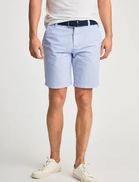 Cotton Oxford Mens Shorts with Belt - - Size: M - Tokyo Laundry - FashionsVida