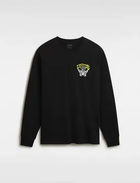 Mens Skull Sauce Long Sleeve T-Shirt In Black Cotton - Size X-Small - Vans - FashionsVida