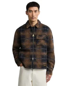 Camicia Overshirt Oswald Navy L - Barbour - FashionsVida