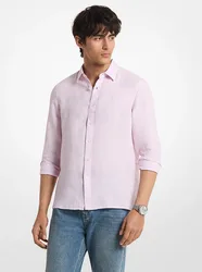Camicia in lino uomo rosa