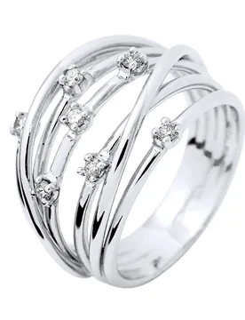 Womens - Ring - Prestige Jewelery - Diamonds - White Gold - Size I - Diadema - FashionsVida