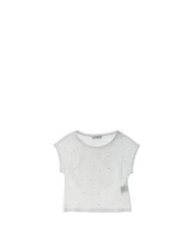 T-shirt con strass BIANCO 34 - E.L.S.Y. - FashionsVida