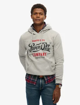 Superdry Herren Perfect Fit Hoodie mit Schriftzug Grau - Größe: Xxl - 89.99 - FashionsVida