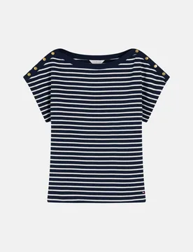 T-Shirt mit Knopfdetails Blau L - Tommy hilfiger - FashionsVida