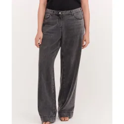 Vaqueros de mujer regular lavado lavado grey washed
