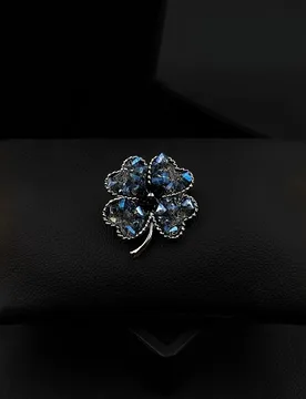 Blue Crystal Four-Leaf Clover Brooch Niche Design Luxury Flower Corsage for Women Suit Cardigan Pin Coat Accessory Jewelry 6008 - Aliexpress - FashionsVida