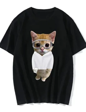 Funny Cat Print Women Casual Oversized T-Shirt Women Men Harajuku T Shirts Girl Boy Casual Fashion Clothes - Aliexpress - FashionsVida