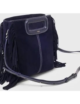 Bandolera mediana de ante pespunteada multiposición - Maje - FashionsVida