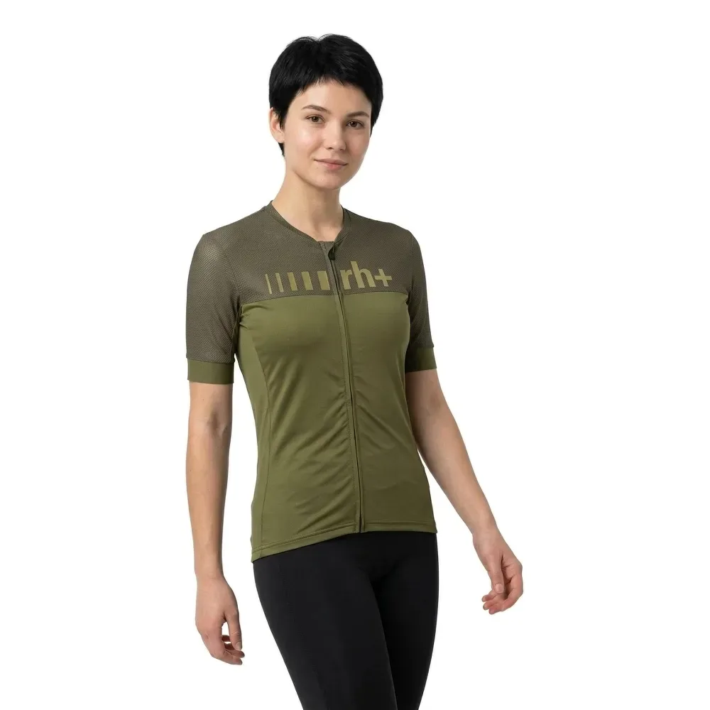 Maglia A Maniche Corte Logo Khaki - rh+ - FashionsVida