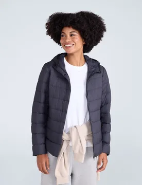Womens Lightweight Down Packable Jacket - Black - Black - Size: 8 - Animal - FashionsVida