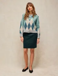 Cotton Rich Cord Mini A-Line Skirt Green female