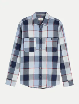 Regular-Fit Freizeithemd mit Karo-Muster Blau L - Tom Tailor Casual - FashionsVida