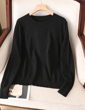 Suéter casual delgado para mujer, suave y cómodo, minimalista, ropa de otoño, negro XS - Shein - FashionsVida