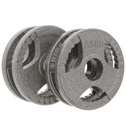 Olympic Weight Plates Sets with 2 x 5kg, 2 x 2.5kg StrengthTraining in Silver Size: Standard - Silver - Size: Standard