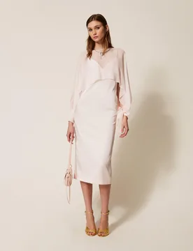 Blouse cropped en crêpe georgette - TWINSET - FashionsVida
