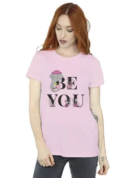 Women's Dumbo Be You Cotton Boyfriend T-Shirt in Baby Pink Size: Medium - Baby Pink - Size: M - Disney - FashionsVida