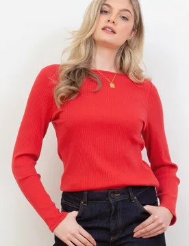 Ashington Womens 95% Cotton Boat Neck Jersey Top - - Size: 14 - Kite Clothing - FashionsVida