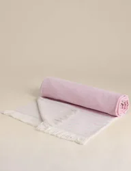 Pure Cotton Striped Beach Towel Pink