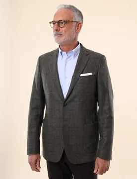 Americana de hombre soft slim liso en oliva - Wickett Jones - FashionsVida
