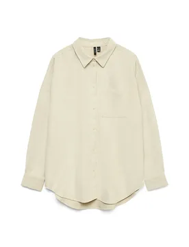 Chemise à Manches Longues Sanne Courderoy Pumice Stone L - Vero moda - FashionsVida