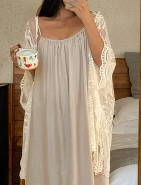 Piezas Conjunto de pijama holgado con encaje para mujer, ropa de otoño e invierno L - Shein - FashionsVida
