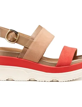 Sandales Compensées Gardenia Peach / Light Brown EU 37 1/2 - Geox - FashionsVida