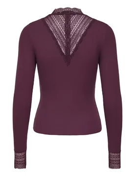 ONLTILDE L/S HIGH NECK LACE TOP JRS female - XS - FashionsVida