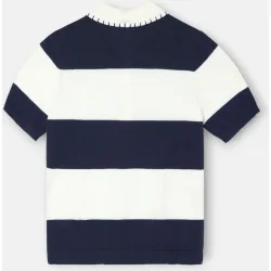 Polo de mujer punto manga corta azul y