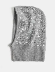 M&S Sequin Balaclava Silver Female