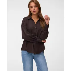 Camisa manga larga con cuello en pico