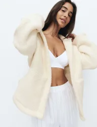 Teddy Borg Short Dressing Gown Ivory female