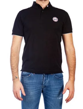 Polo Piping Sulla Spalla A19115 11 NERO - Sun68 - FashionsVida